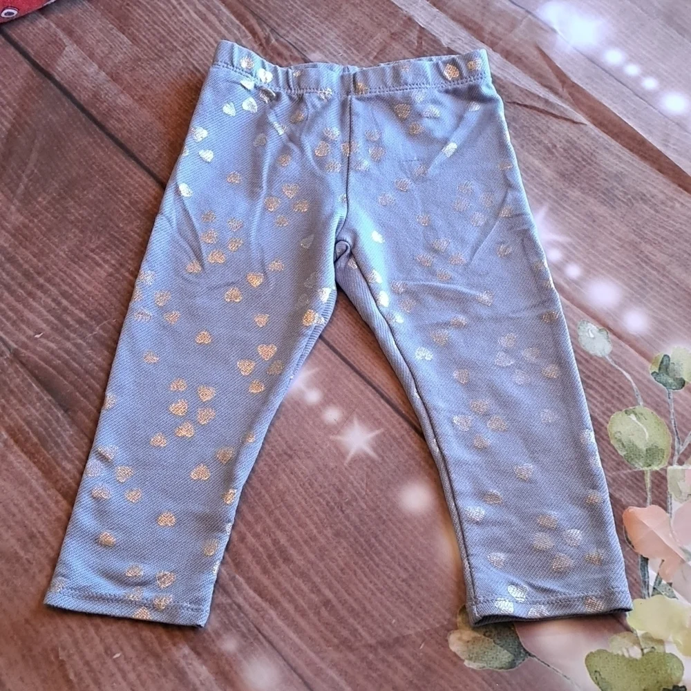 Heart print leggings 2T